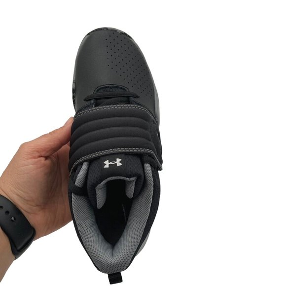 Under Armour Youth Boys Basketball Shoes Size 4Y Gray Black Lace Up Sneakers - Picture 6 of 16